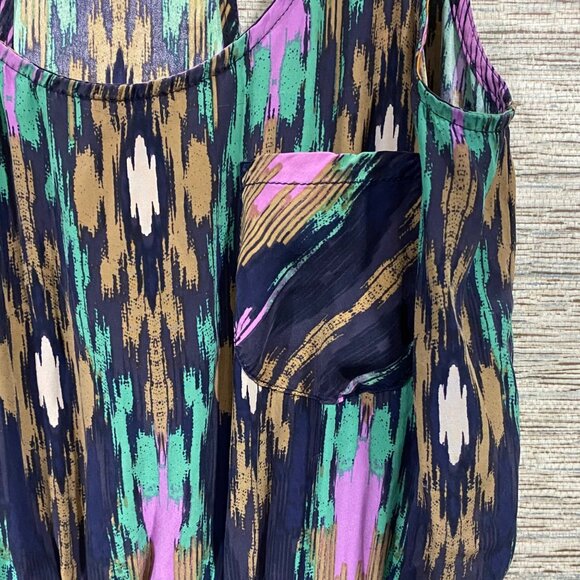 G.L.A.M. Racerback Dress – Medium – Bold Ikat Print, Rayon, Deep Pockets - Picture 7 of 8